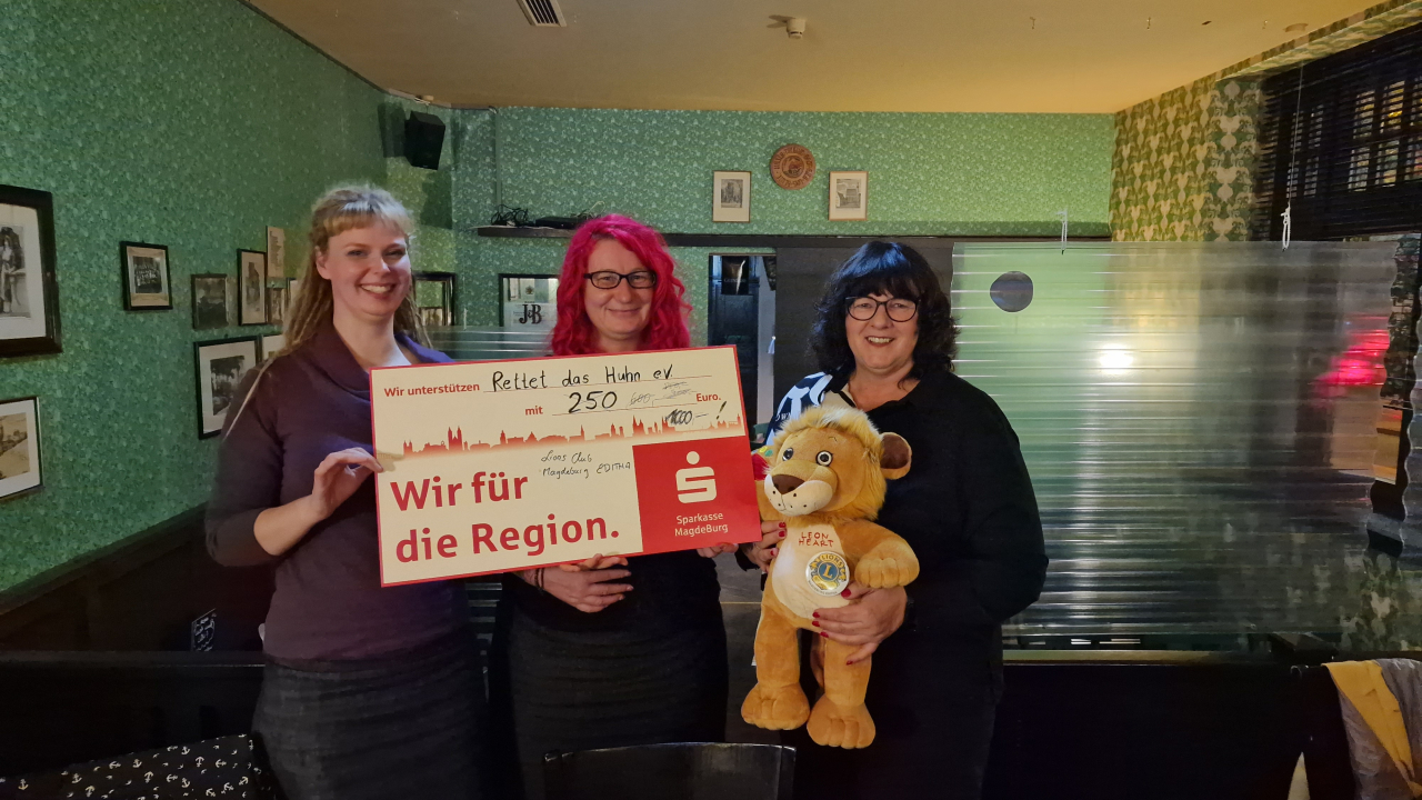 Löwen für Hühner: Lions Club „Editha“ hatte Verein „Rettet das Huhn“ zu Gast